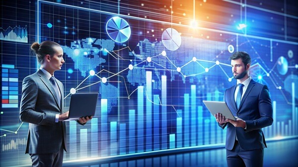 businesspeople-analyzing-financial-data-digital-screens
